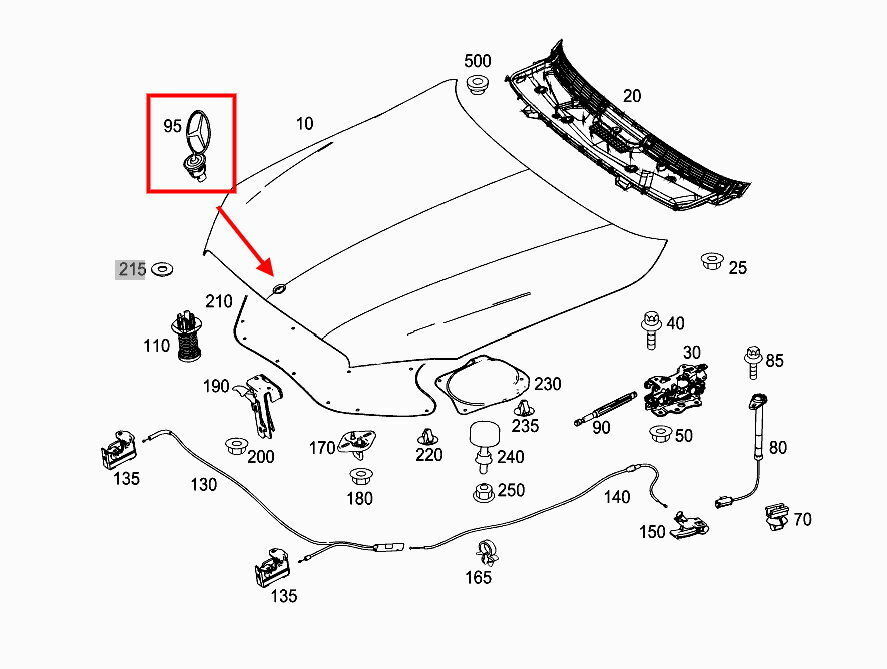 Original Mercedes Stern Motorhaube C-Klasse W205 S205 S-Klasse  