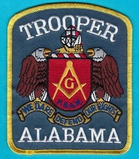 ALABAMA STATE TROOPER MASONIC LODGE SHOULDER PATCH