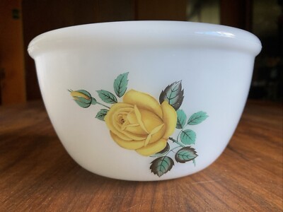 Vintage Phoenix Opalware Yellow Rose Schale 15 cm