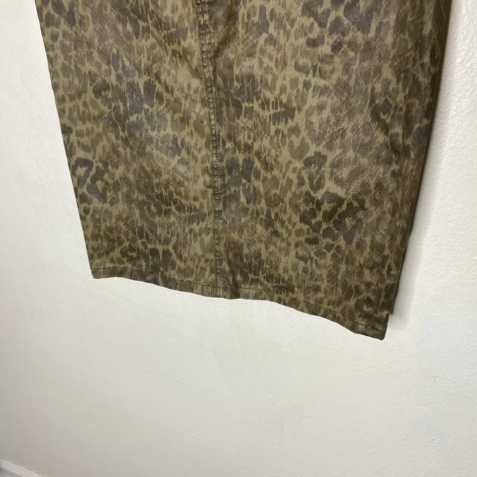 Current/Elliott The Soho Zip Stiletto Pencil Skirt Green Army Dirty Paws 29 - Image 3 of 4