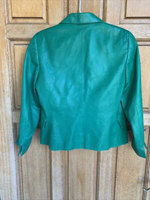 Akris Punto Kelly Green Nappa Soft Lambskin Leather Jacket