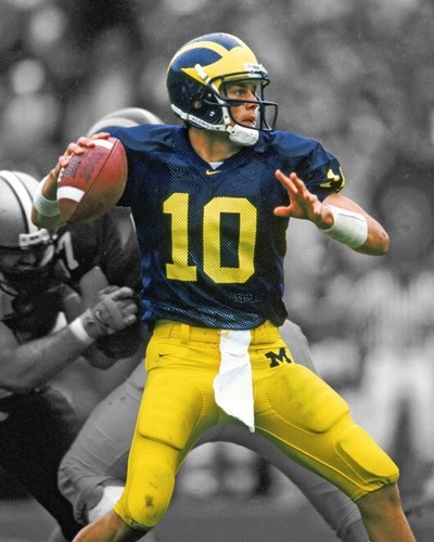 Impression photo Michigan Wolverines TOM BRADY brillante 8x10 - Photo 1 sur 1