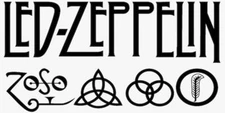 Vinyl Decal for Window - Led-Zeppelin Logo with Symbols, Various Sizes & Colors