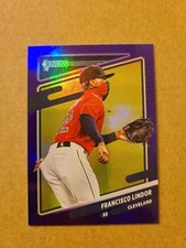 2021 Panini Donruss Variation Purple Holo  Francisco Lindor (Mask) #139.2 SP
