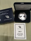 2013 W US American Silver Eagle $1 Dollar Proof Bullion  1oz Coin w/Box & COA