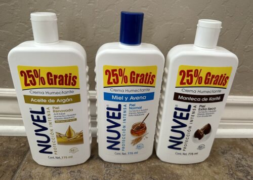 3 Bottle Of Nuvel Lotion Cream Honey, Vanilla, Chocolate.
