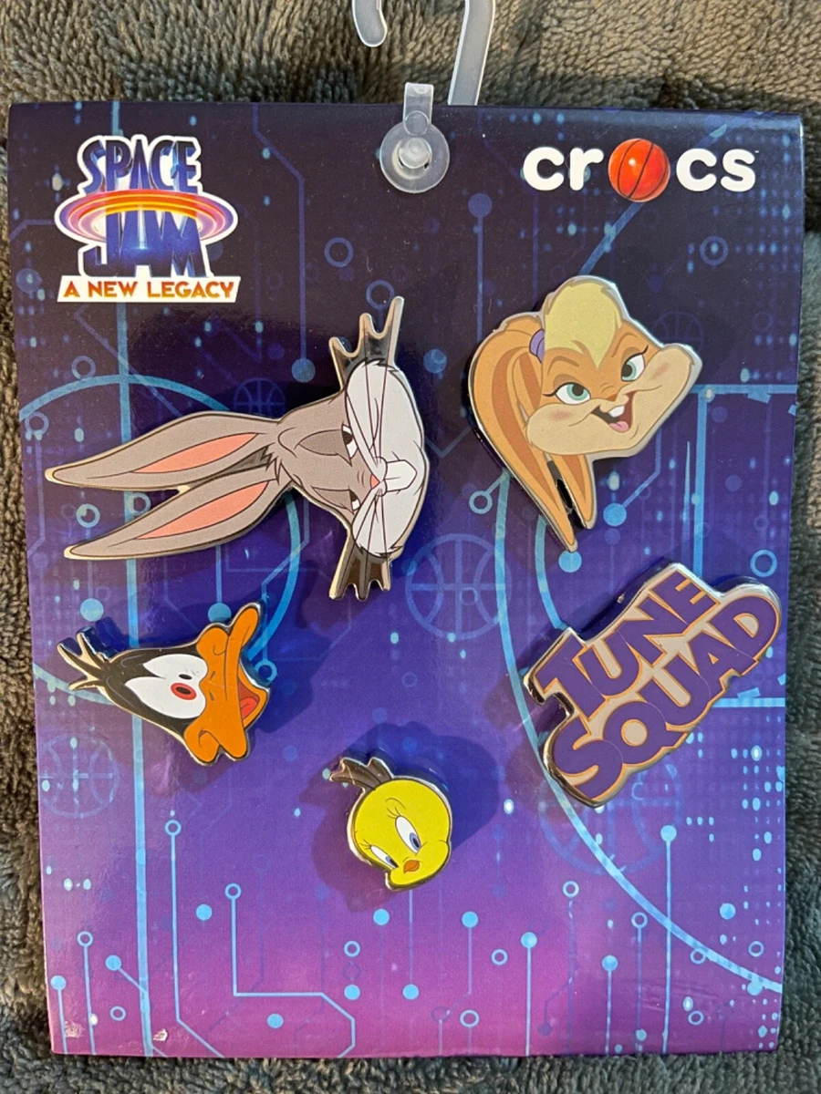 CROCS X SPACE JAM 2 Looney Tunes Metal JIBBITZ Charms Uniquely You 5 PACK
