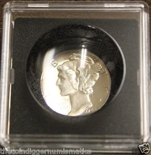 2 MAGNICAP 18mm Mercury Barber Dime 2x2 SNAP Coin Holder Magnifier Capsule Case