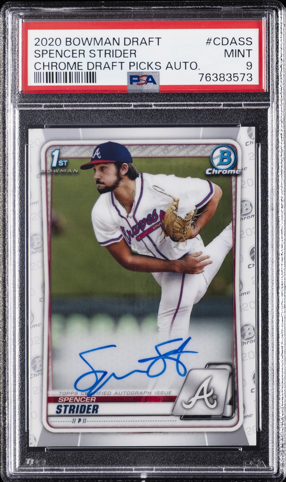 2020 BOWMAN DRAFT CHROME DRAFT PICKS AUTOS #CDASS SPENCER STRIDER PSA 9 AUTO