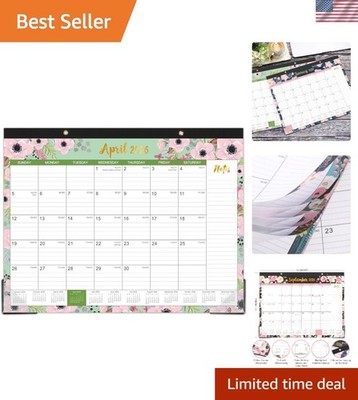 Stylish Floral Desk Calendar 2026 - Ruled Blocks for Daily Planning Efficiency