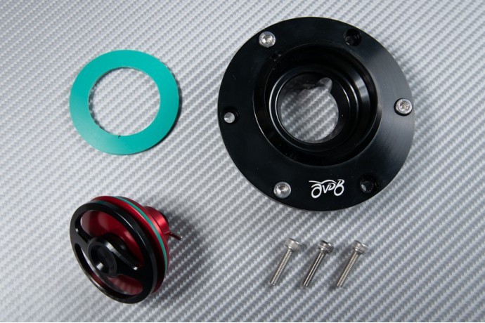 Trappe Essence Rapide 1/4 Tour Rouge pour Moto Kawasaki Ninja 400R 2011-2014 En Aluminium CNC