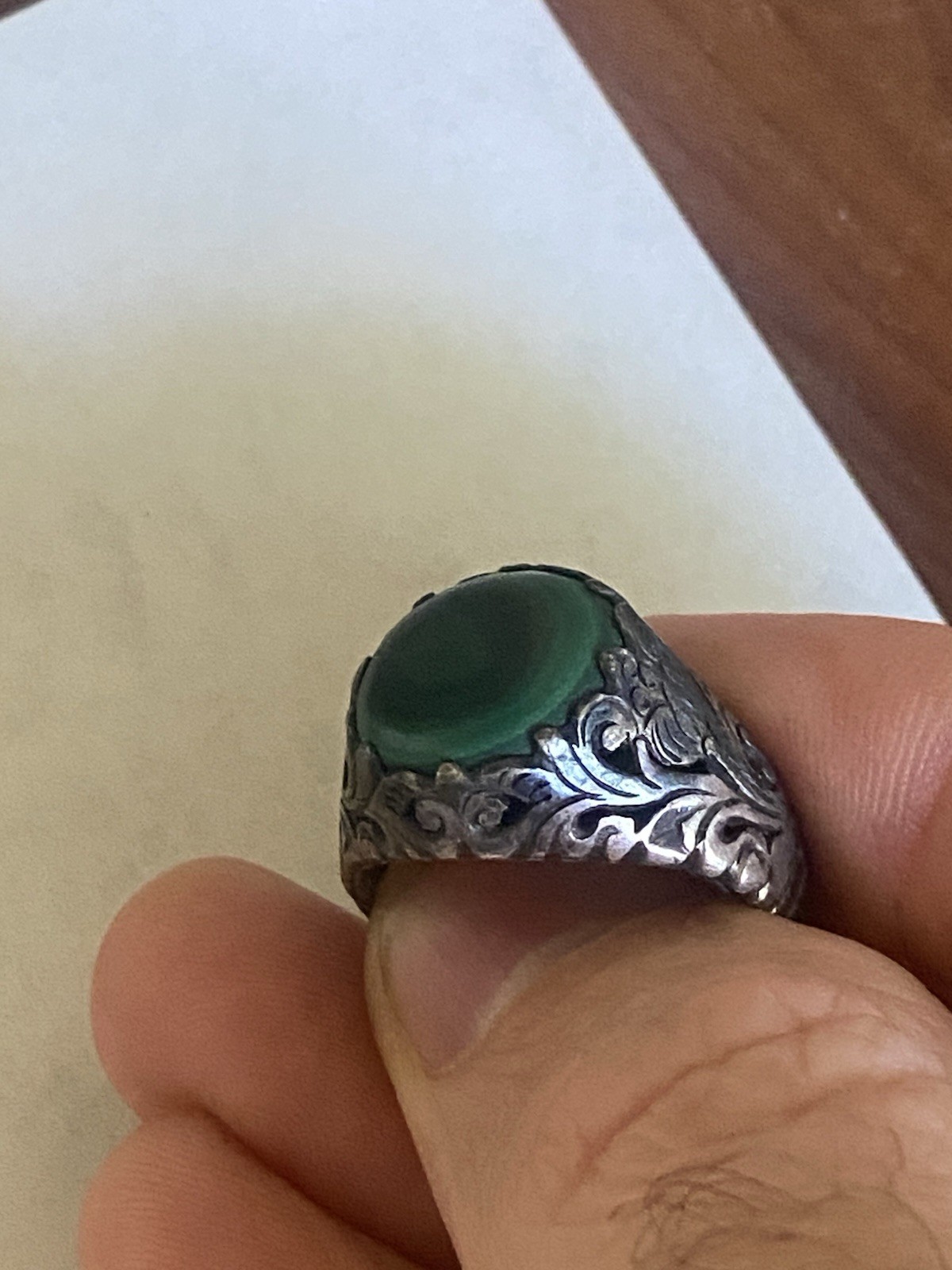 Solid 925 Sterling Silver Malachite Gemstone Woma… - image 11