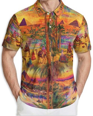 Peaceful Oasis Men's Polo Shirt Men's Short Sleeve Tropical Relaxing Beach Shirt