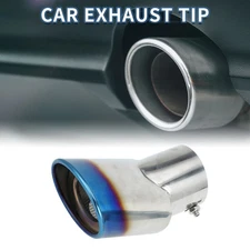 1Pc Curved Slant Exhaust Tip  2.9" for Land Rover Range Rover 02-10 Burnt Blue