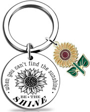 Sunflower Keychains Inspirational Gifts for Women-Motivational Keyring Friendshi