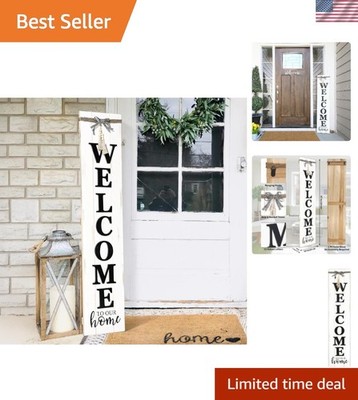 Large Farmhouse Welcome Sign with 3D Raised Letters - 47x10 Inch Rustic Style