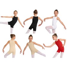 Girls Ballet Dance Costume Unitards Durable Leotard Athletic Biketards Soft