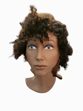 PIVOT POINT Cosmetology Training Women Slip on Mannequin Head 100% Human Curly