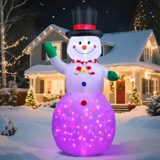 Christmas Inflatable Outdoor Decorations, with Rotating Colored Light+LED Lig...