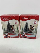 Lote de 3,5" Ruz Disney Mrs. Claus Minnie Mouse Santa Mickey Tree Christmas Village