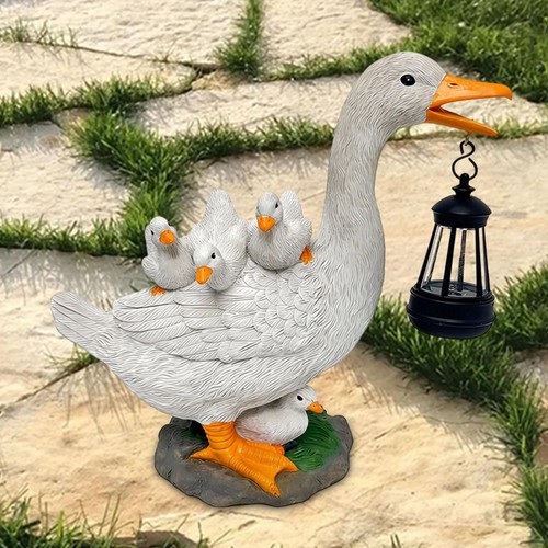 Garten Statue mit Solarlicht Deko Harz Basteln Lampe Tier Skulptur