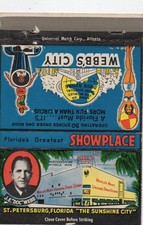 Matchbook cover FL St Petersburg Webbs City d...