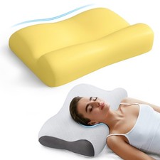 Memory Foam Bed Pillow for Sleeping, Ergonomic Cervical Neck Support Orthoped...
