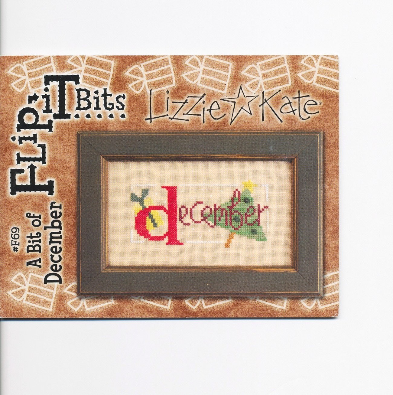 Lizzie Kate A BIT OF DECEMBER Cross Stitch Leaflet w/ Buttons winter / Christmas