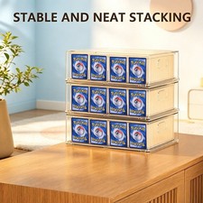 Trading Card Storage Box, Clear Large Storage Organizer Holds 3200 Cards   