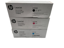 Lot of 3 HP 410X Toner Cartridge B/ CF410XC C/ CF411XC M/ CF413XC