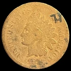 1875 Indian Head Cent - Antique United States of America 1c Penny Coin