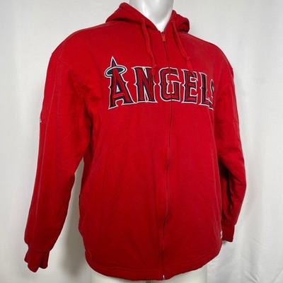 Los Angeles Angels MLB Stitches Red Sherpa Full Zip Ballpark