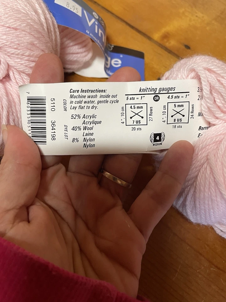 Lote De 6 - 4 Lana Merino Ella Rae (2 Azul/2 Blanco) y 2 Berroco Vintage (Rosa) Foto 3 de 4