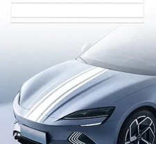 49" x 8.7" Universal White Vinyl Hood Stripe Decal, for Car SUV T Color: White