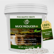 Muck Reducer - 5LB Natural Sludge Solution Tablets for Ponds & Lakes, Away Muck