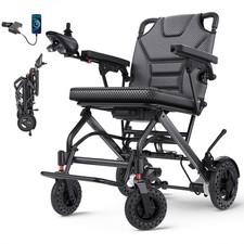 35lbs Lightweight Power Electric Wheelchair with Wide Seat 18.5" 12Ah Foldable