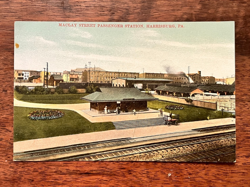 Maclay Street Passenger Station Harrisburg Pennsylvania Postcard Railroad Train