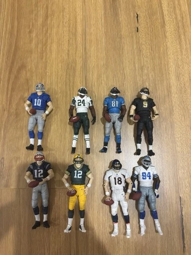 Lot of 6 NFL Mini figures Brady Brees Revis Rodgers Manning Johnson