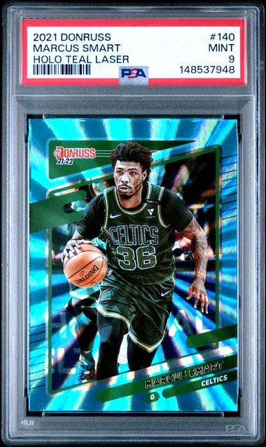 Panini Donruss Holo Teal Laser Marcus Smart #140 Boston Celtics NBA Card PSA 9