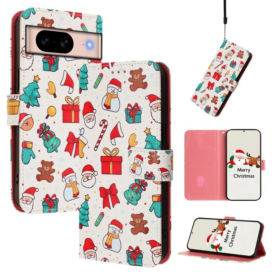 Santa Christmas Wallet Phone Case for Google Pixel 6 7 8 9 10 Pro XL 6A 7A 8A 9A - Image 3 of 4