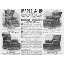 MAPLE & CO Tottenham Court Road, Furniture Est - Victorian Advert 1891 (747)