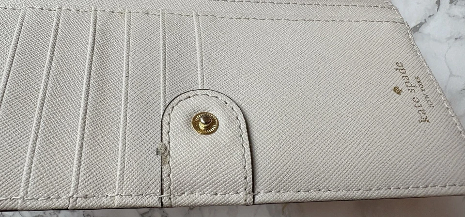 Kate Spade Staci Large Slim Bifold Wallet - Tan Used - Image 4 of 4