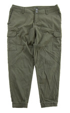 PrAna Army Green Nylon Stretch Hike Travel Pocket Cargo Jogger Pant Women 8