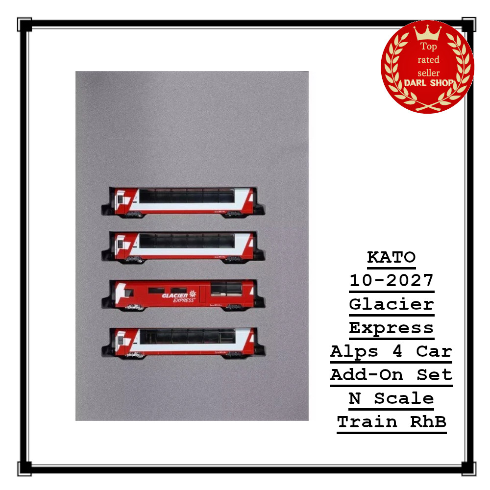 KATO 10-2027 Glacier Express Alps 4 Car Add-On Set N Scale Train RhB