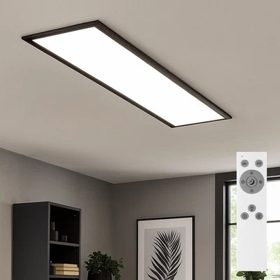 Panel Deckenlampe Aufbauleuchte schwarz Fernbedienung dimmbar CCT LED L 100 cm - Bild 1 von 4
