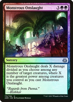 Monstrous Onslaught FOIL Aether Revolt NM Green Uncommon MAGIC CARD ABUGames