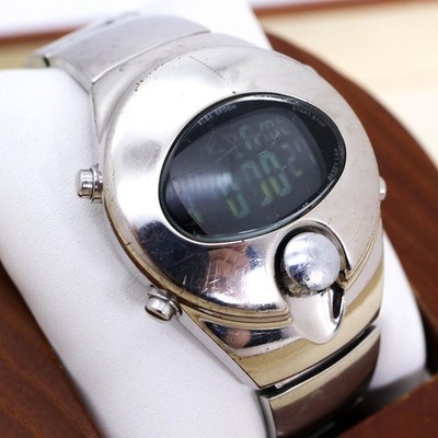 Seiko Alba Spoon 1990s Vintage Silver Black 19.9cm Quartz Watch