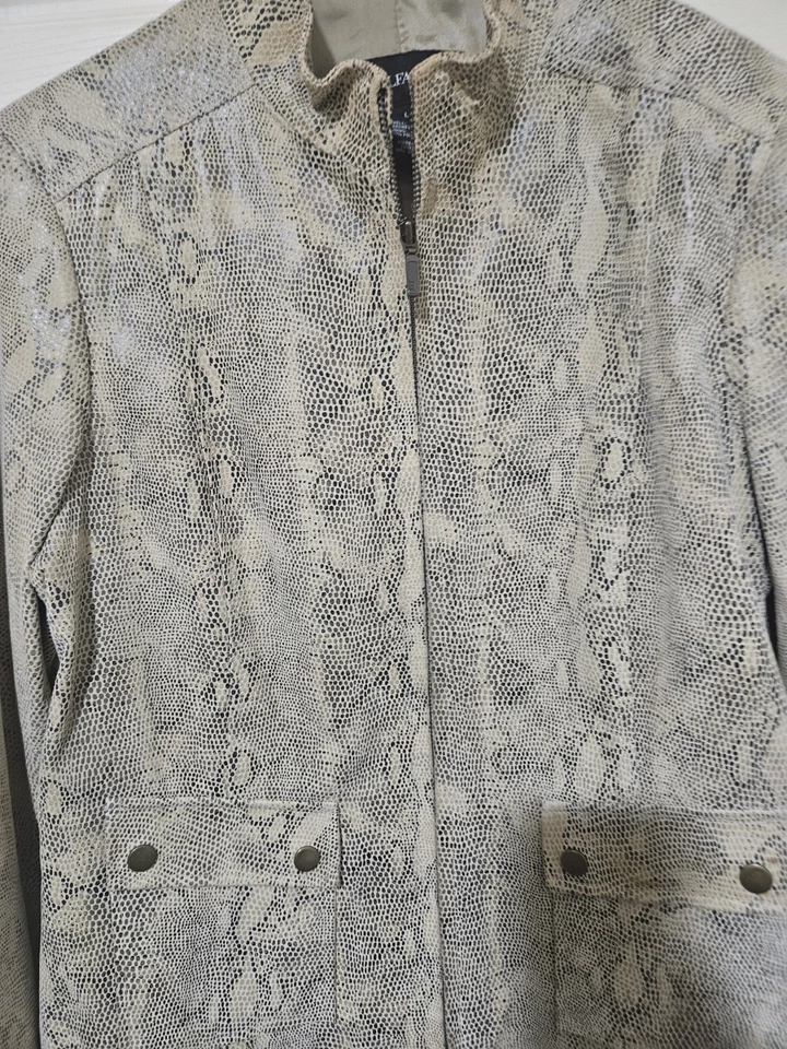 Chaqueta de cuero Alfani Sneake Skin talla L Foto 2 de 4