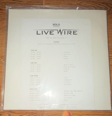 Nirvana Live Wire Vinyl LP Solo 1992 Rock Live Recording 12'' rare recording.  