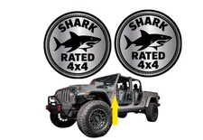 2x Great Shark Rated Car Fender Badges Car Emblem fits JEEP WRANGLER 4x4 SUV